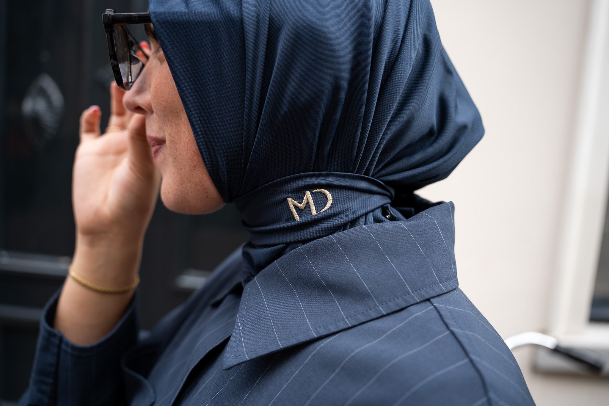 Instant hijab Slate blue