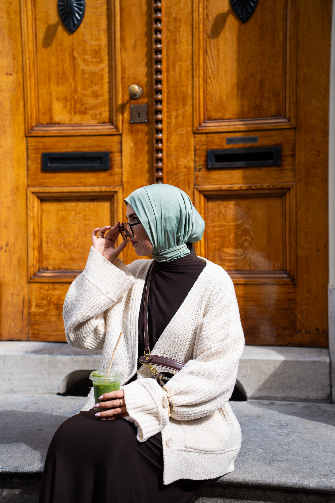 Instant hijab pastel mint