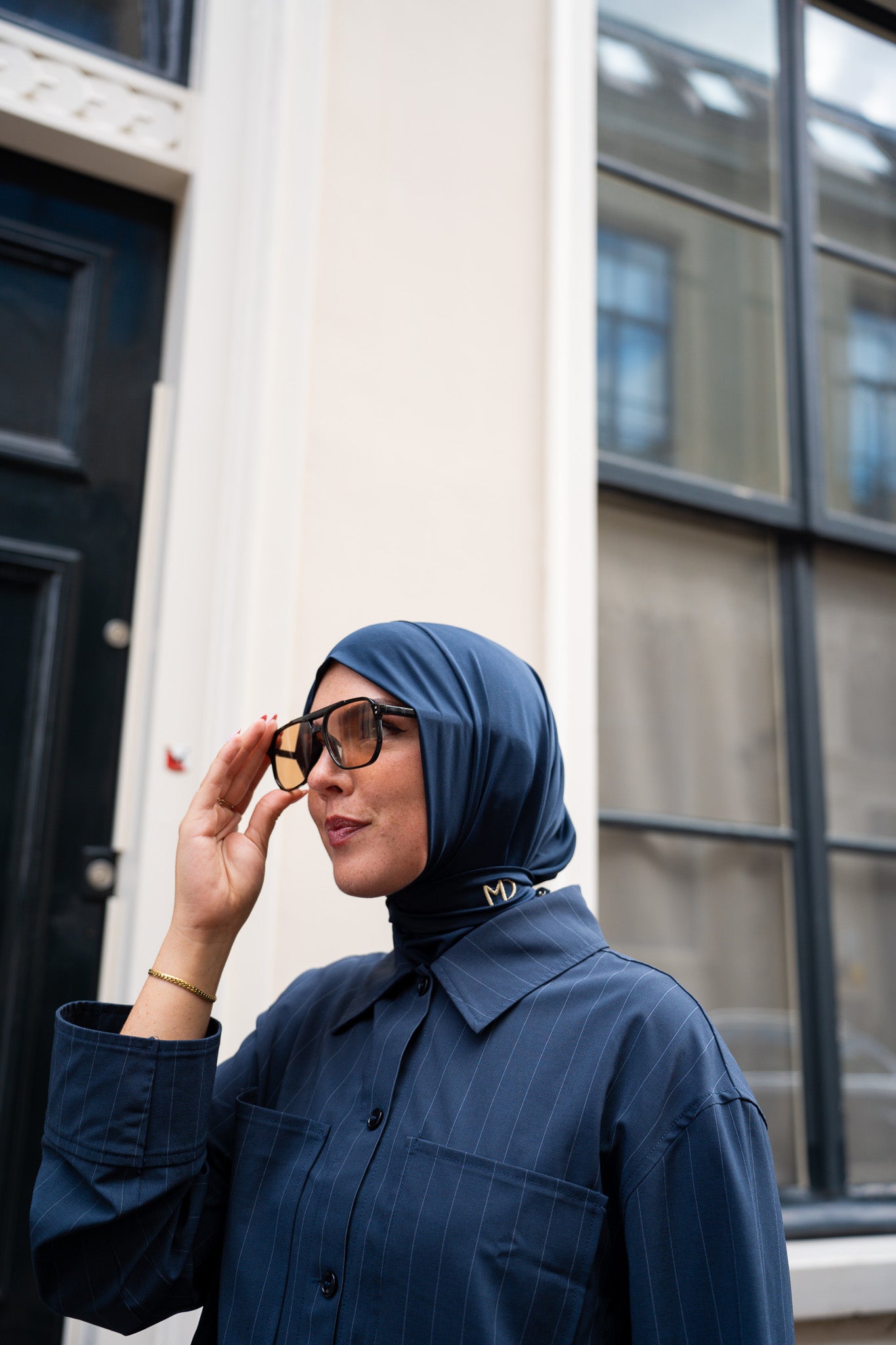 Instant hijab Slate blue