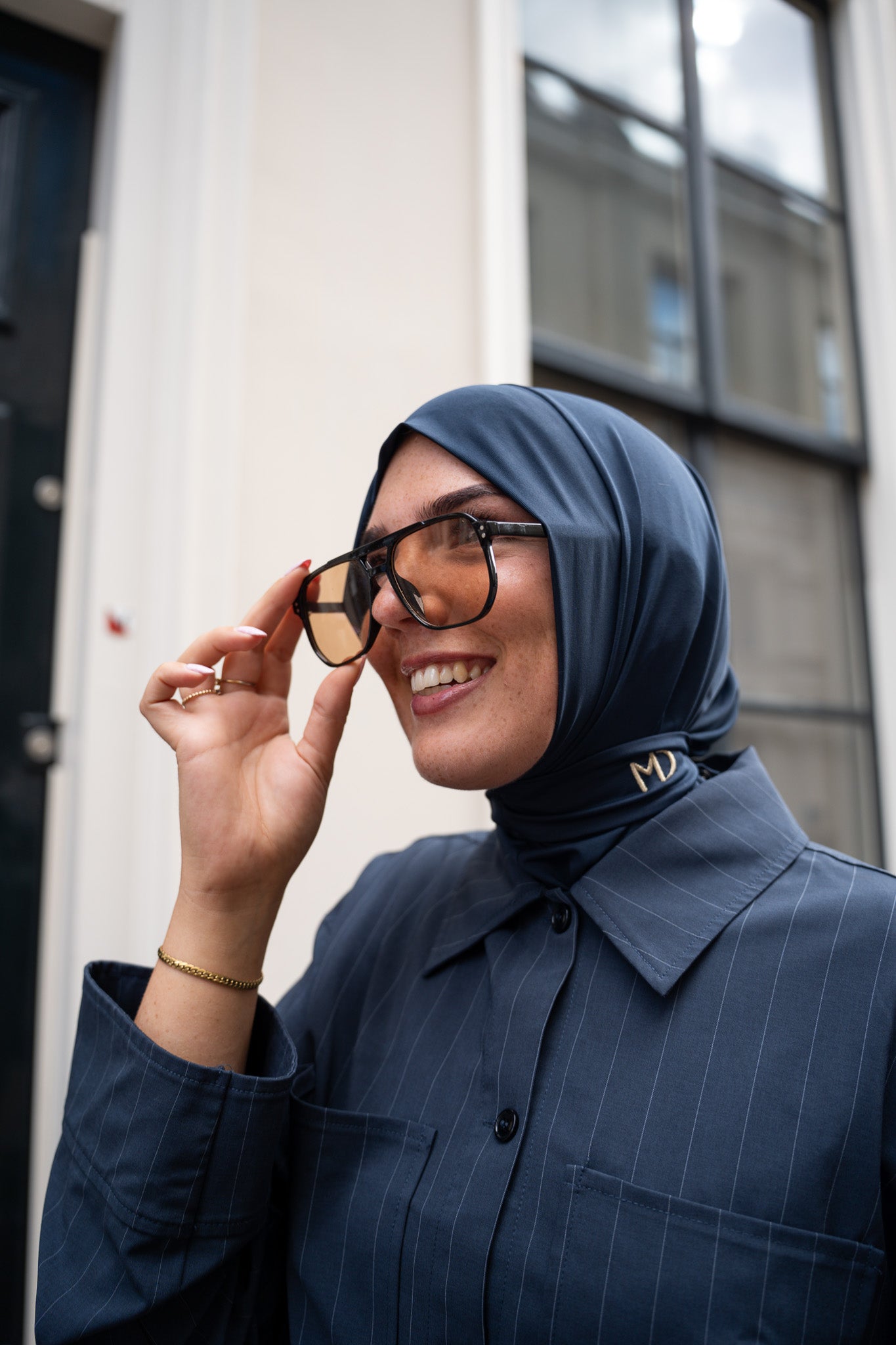 Instant hijab Slate blue