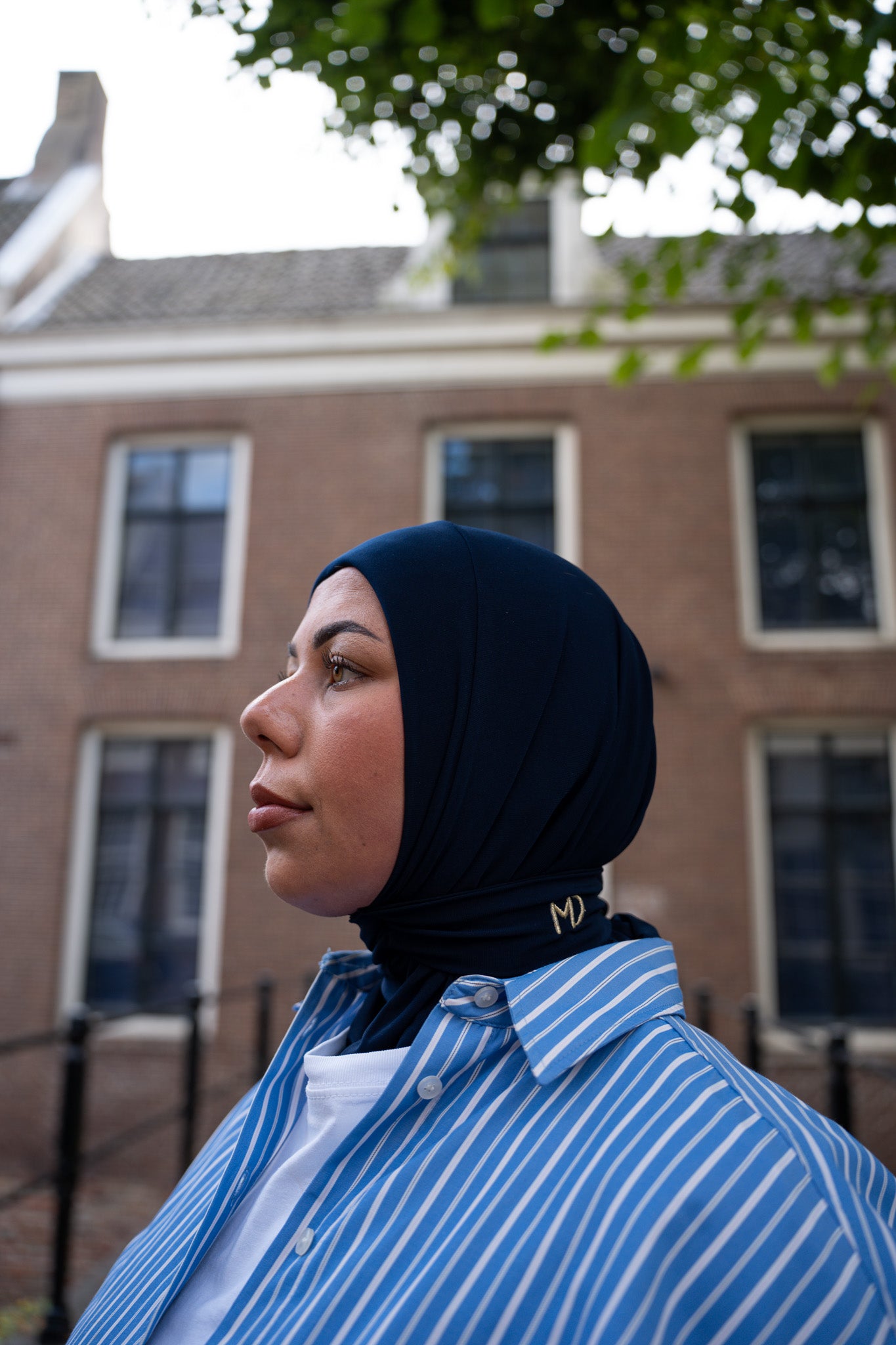 Instant hijab midnight blue