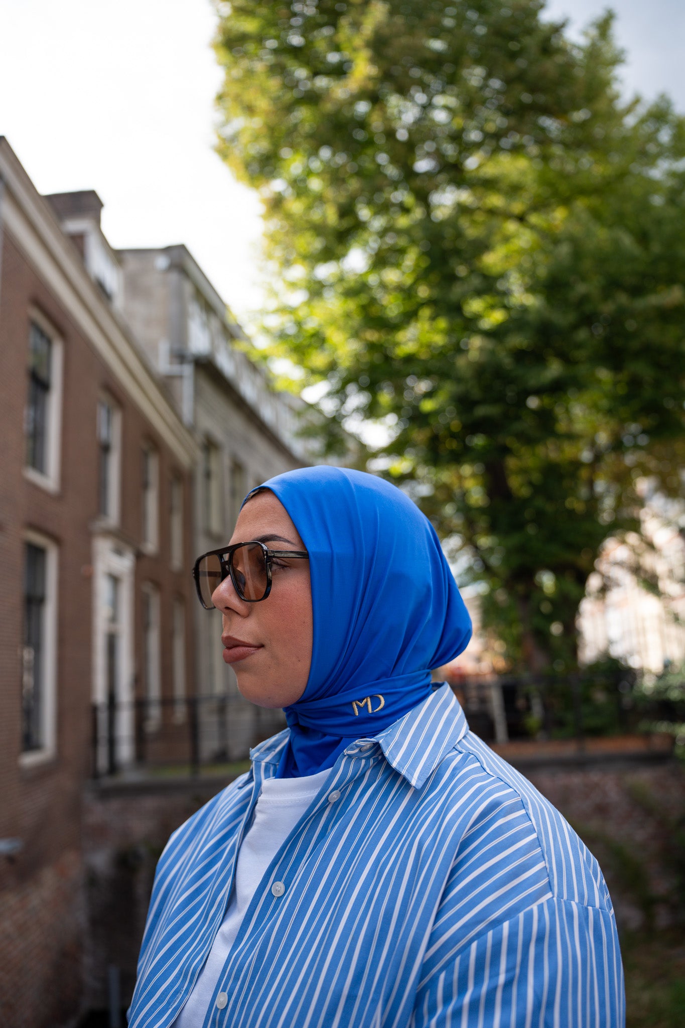 instant hijab royal blue