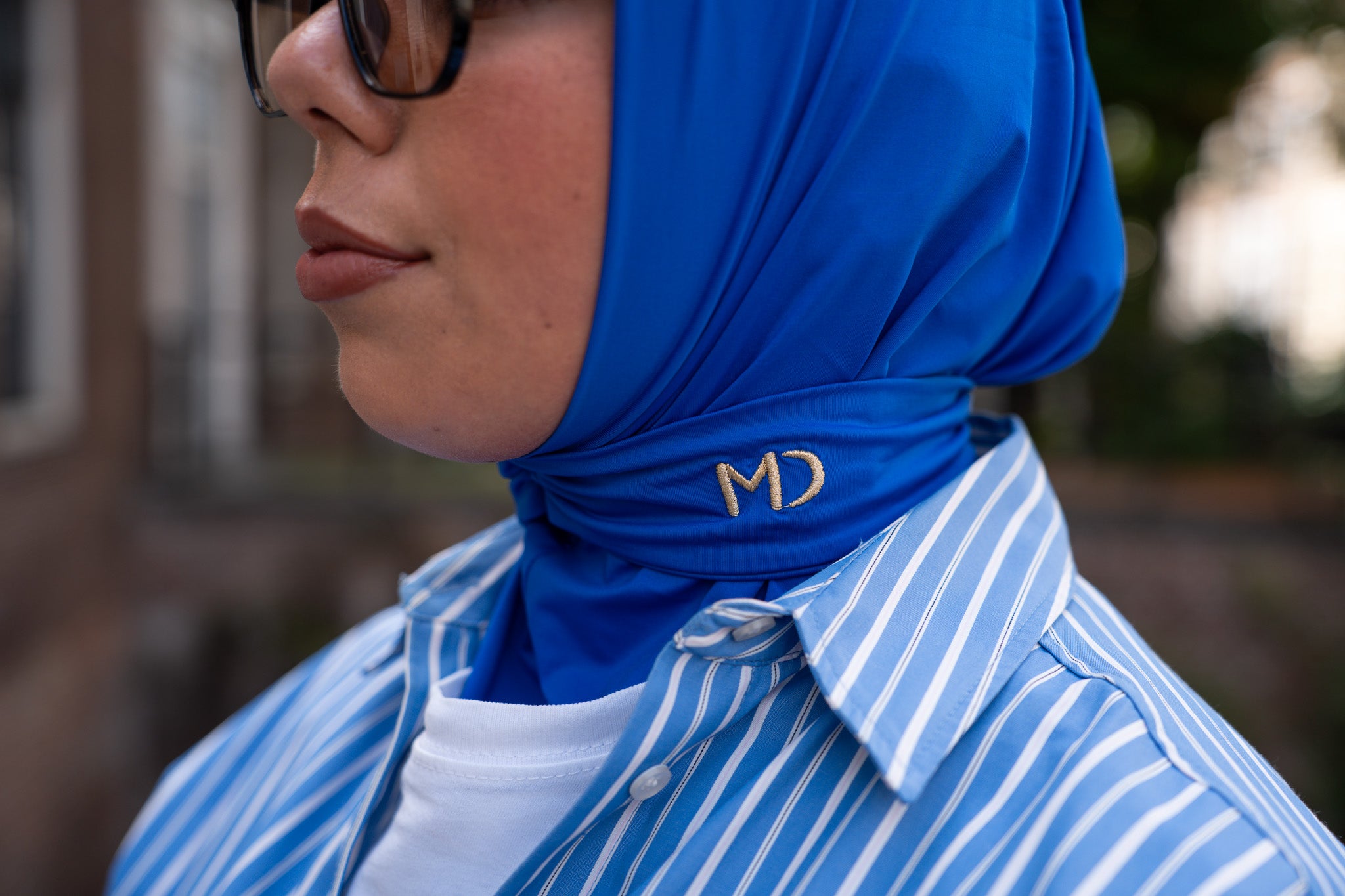 instant hijab royal blue