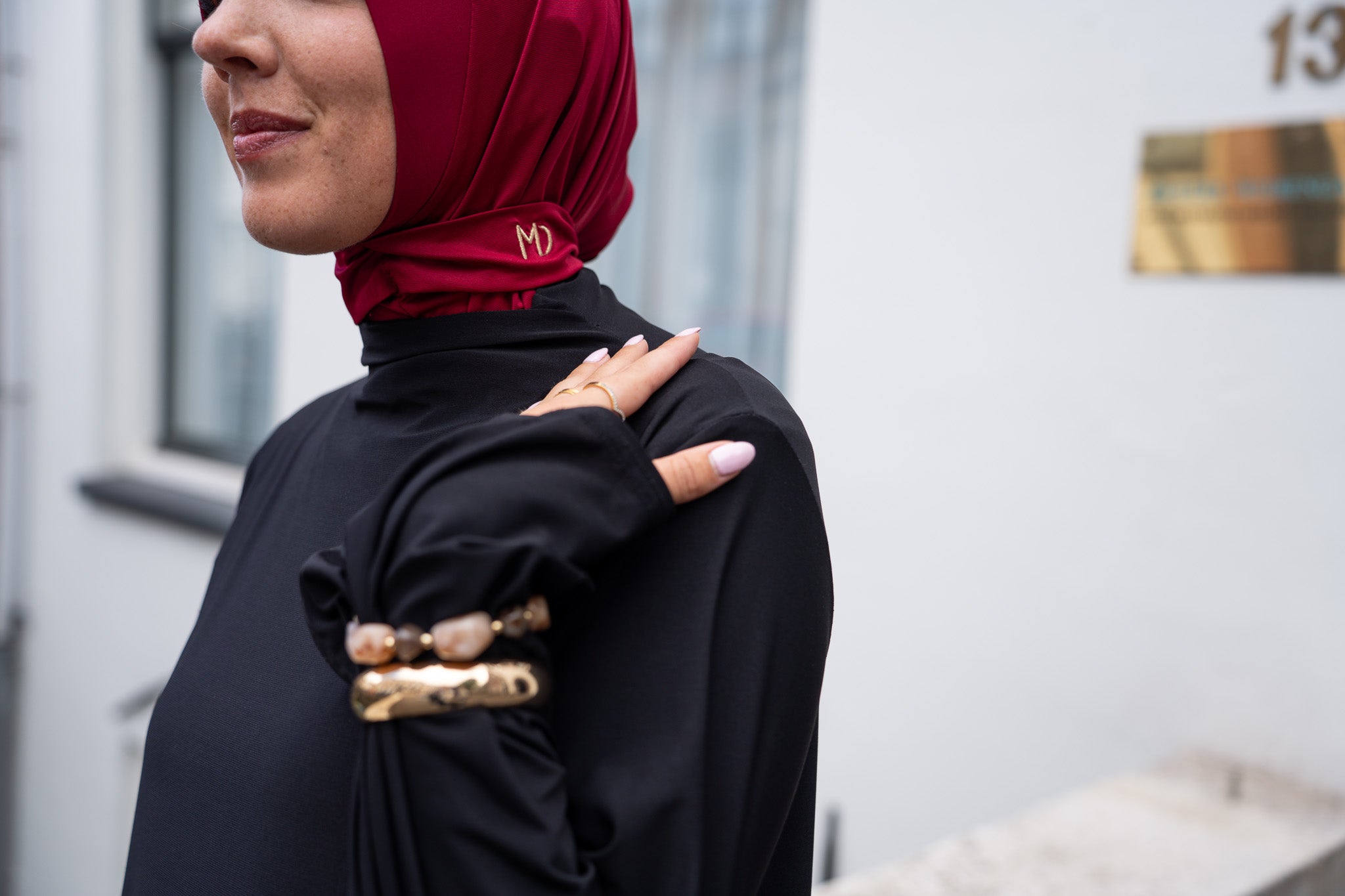 Instant hijab Cherry Red